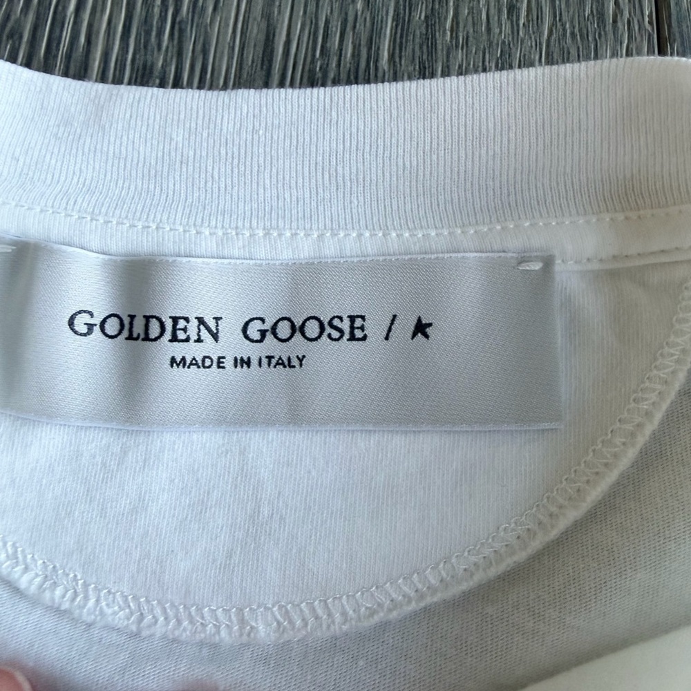 Golden Goose Distressed Short-Sleeve Embellished T-Shirt in White Size XS - Picture 9 of 11